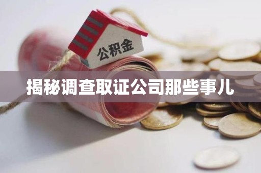 湖口揭秘调查取证公司那些事儿