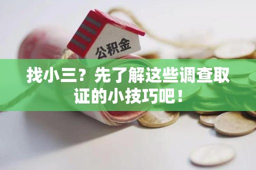 湖口找小三？先了解这些调查取证的小技巧吧！