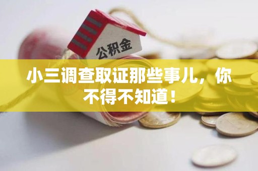 湖口小三调查取证那些事儿，你不得不知道！