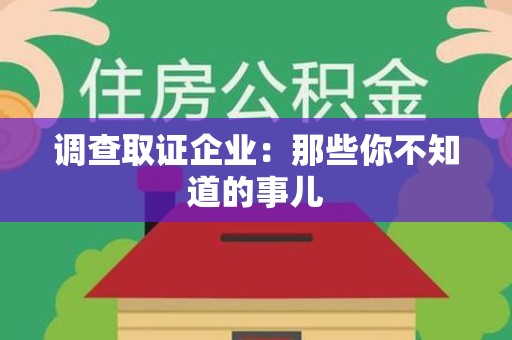 湖口调查取证企业：那些你不知道的事儿