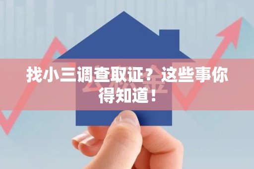 湖口找小三调查取证？这些事你得知道！
