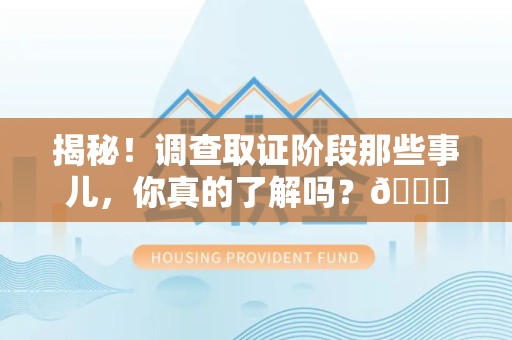 湖口揭秘！调查取证阶段那些事儿，你真的了解吗？😎