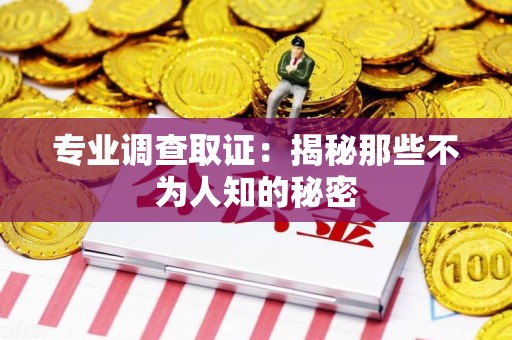 湖口专业调查取证：揭秘那些不为人知的秘密