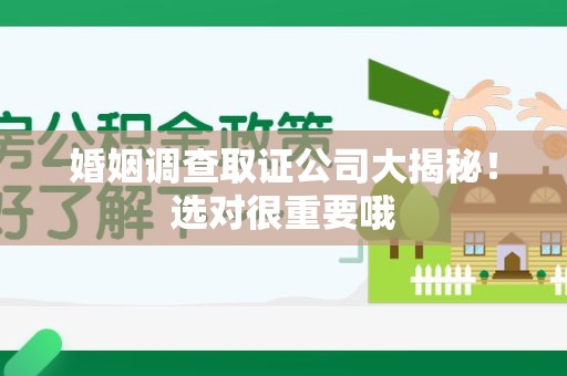 湖口婚姻调查取证公司大揭秘！选对很重要哦