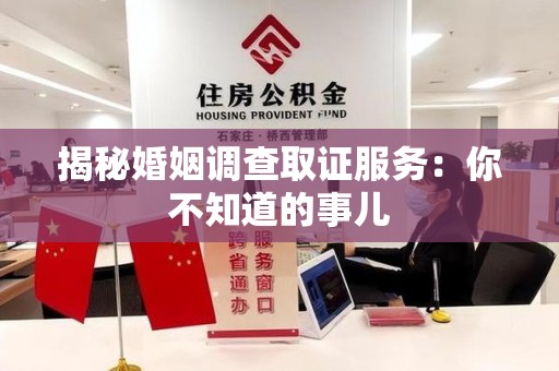 湖口揭秘婚姻调查取证服务：你不知道的事儿